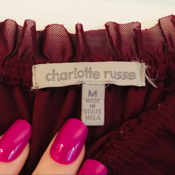 Burgundy Ruffle Blouse - Picture 3 of 3